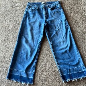 GAP high waisted, wide leg, cropped jeans